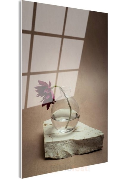 Bordo Gerbera - Minimalist Cam Vazoda Çiçek Cam Tablo