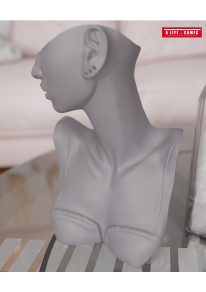 Gri 21CM Takı ve Yüzük Organizasyon Mankeni, Şık Teşhir Standı