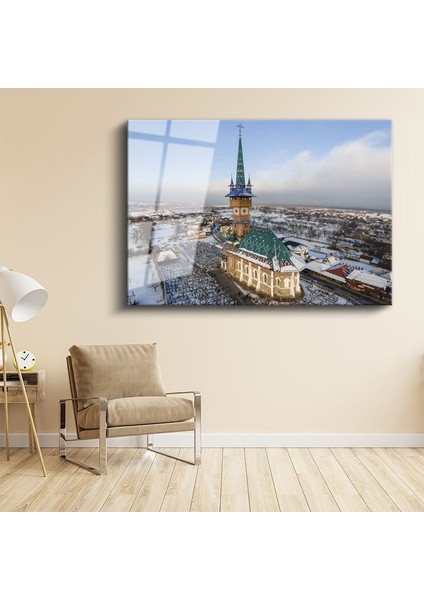 Yeşil Kubbeli Kilise - Kış Manzarasında Ihtişamlı Mimari Cam Tablo