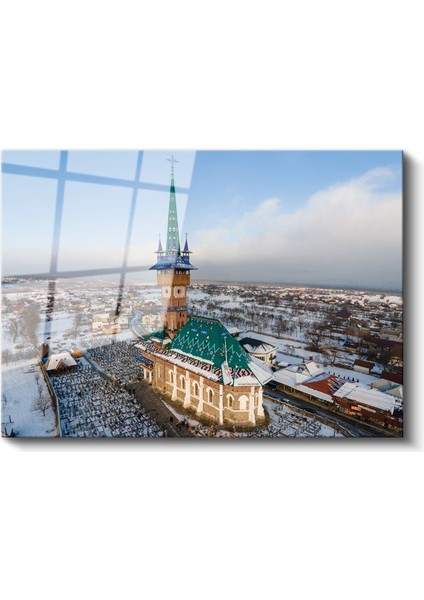 Yeşil Kubbeli Kilise - Kış Manzarasında Ihtişamlı Mimari Cam Tablo fiyatları