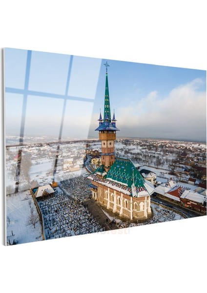 Yeşil Kubbeli Kilise - Kış Manzarasında Ihtişamlı Mimari Cam Tablo modelleri