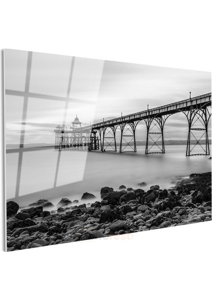 Clevedon Iskelesi - Minimalist Deniz Mimarisi Cam Tablo