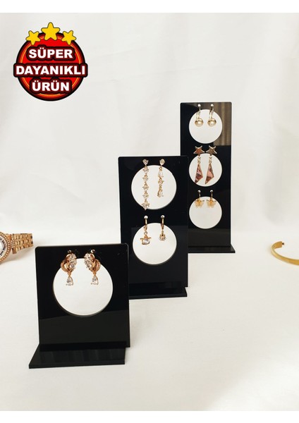 Dikdörtgen 3'lü Pleksi Takı Standı, Organizer, Tezgah Düzeni modelleri