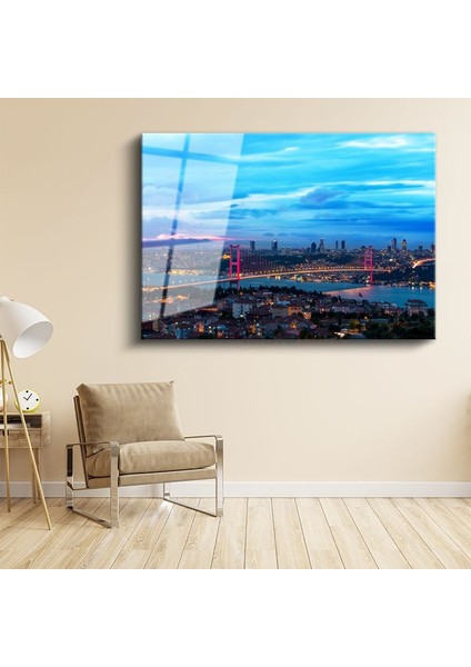 Istanbul Boğazı - Köprü Silüeti Cam Tablo