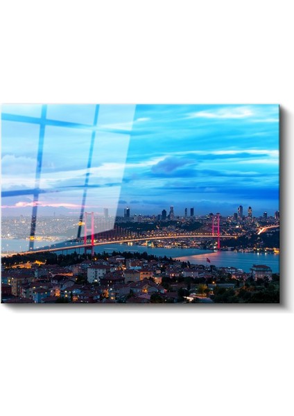 Istanbul Boğazı - Köprü Silüeti Cam Tablo fiyatları