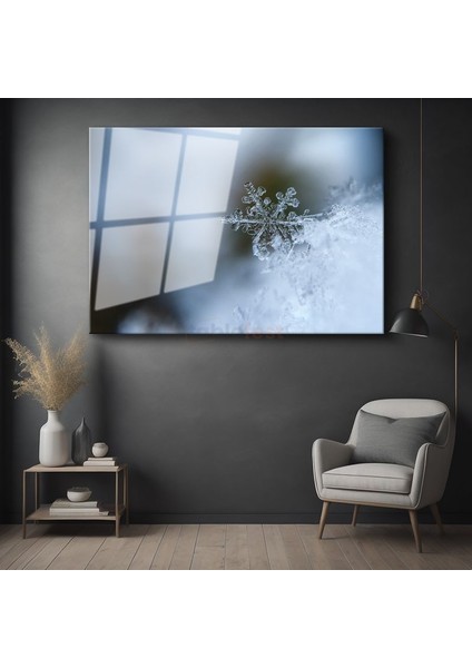 Kar Tanesi - Kristal Zarafet Cam Tablo
