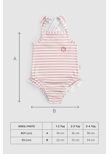 Askılı Uv Korumalı Bebek Mayo Pembe Line fiyatları