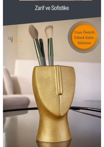 Altın Renk Makyaj Düzenleyici ve Organizer, Fırçalar İçin Şık Saklama Çözümü fırsatları