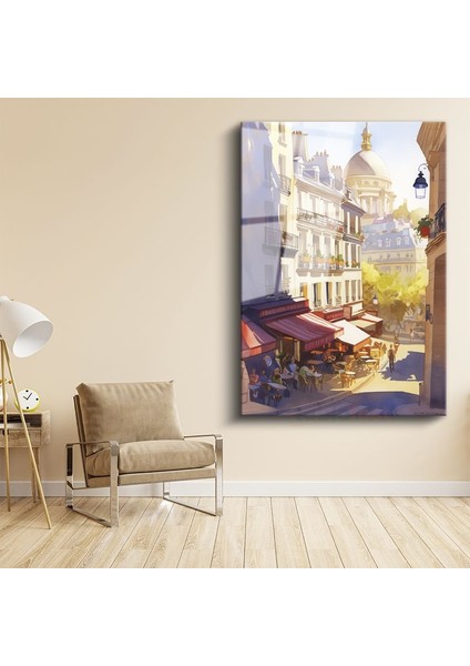 Paris Sokakları - Panthéon Manzaralı Kafe Kültürü Cam Tablo
