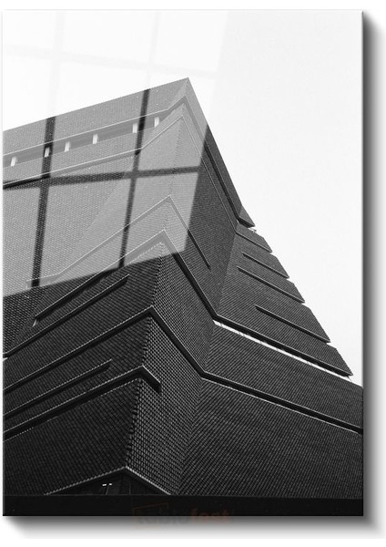 Modern Mimari - Minimalist Hatlar Cam Tablo