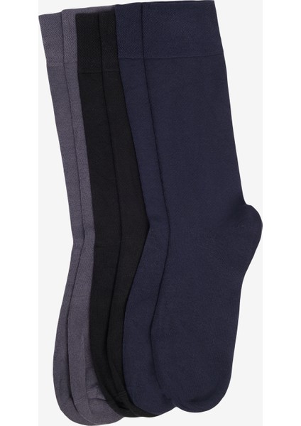 Erkek Siyah-lacivert-marengo 6'lı Desenli Bambulu Soket Çorap fiyatları
