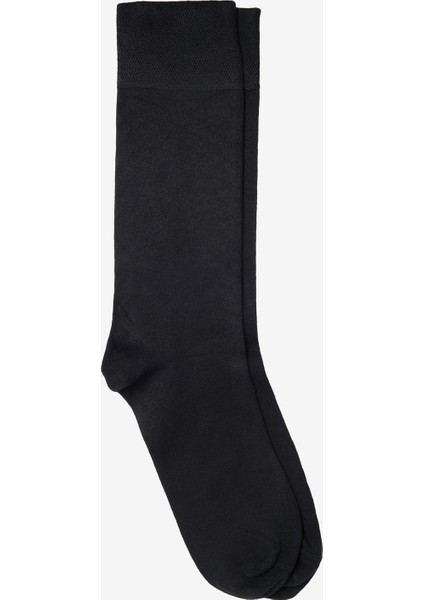 Erkek Siyah-lacivert-marengo 6'lı Desenli Bambulu Soket Çorap