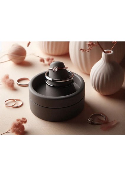 Şık Siyah Yüzük Organizeri ve Sergileme Standı