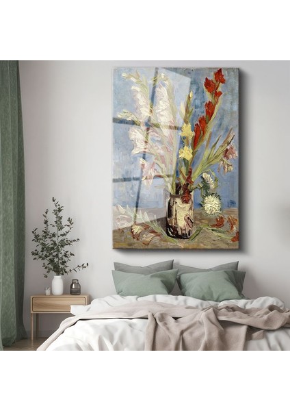 Vincent Van Gogh - Vazoda Glayöller Cam Tablo