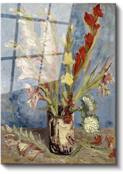 Vincent Van Gogh - Vazoda Glayöller Cam Tablo