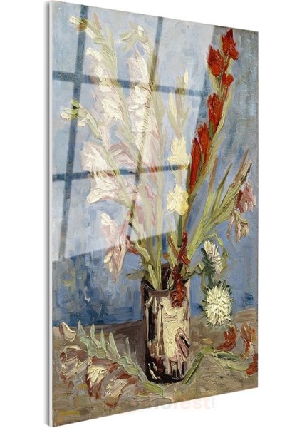 Vincent Van Gogh - Vazoda Glayöller Cam Tablo