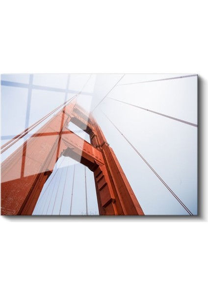Golden Gate Köprüsü - Yakın Çekim Detay Cam Tablo