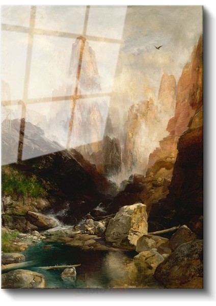 Thomas Moran - Mist Vadisi Cam Tablo