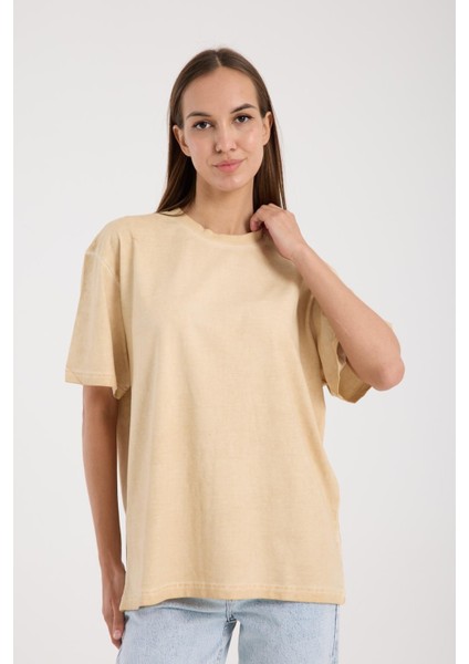 %100 Pamuk Kadın Oversize T-Shirt Şık ve Rahat Giyim
