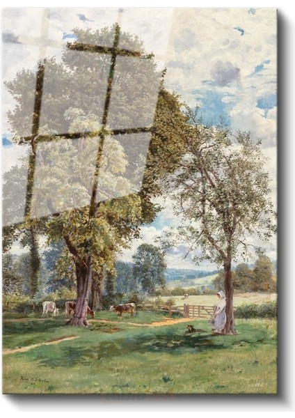Edmund George Warren - Ingiliz Kırsalı Cam Tablo