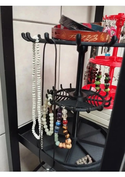 Şık Siyah Takı Düzenleyici, Stand, Küpelik, Bileklik, Kolye Organizer