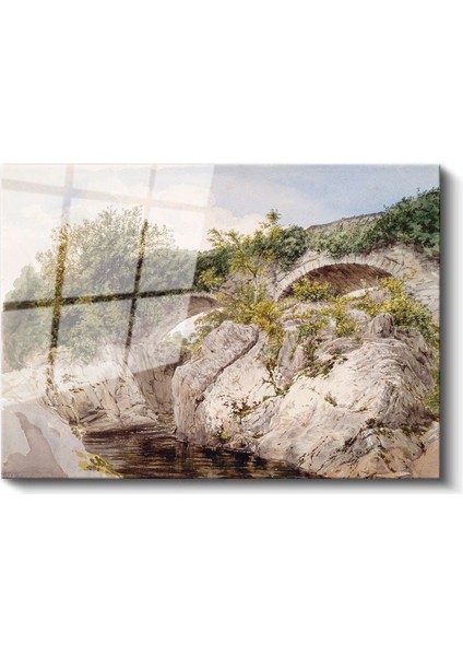 John Constable - Taş Köprü ve Kayalıklar Cam Tablo fiyatları