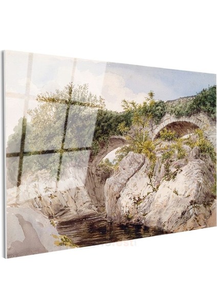 John Constable - Taş Köprü ve Kayalıklar Cam Tablo modelleri