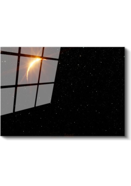 Güneş Tutulması - Yıldızlarla Çevrili Kozmik Olay Cam Tablo fiyatları