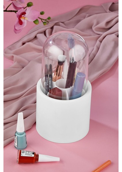 Mor Bölmeli Şeffaf Makyaj ve Fırça Düzenleyici, Pratik ve Şık Tasarım modelleri