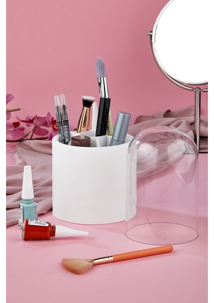 Mor Bölmeli Şeffaf Makyaj ve Fırça Düzenleyici, Pratik ve Şık Tasarım fırsatları