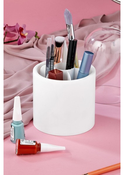 Mor Bölmeli Şeffaf Makyaj ve Fırça Düzenleyici, Pratik ve Şık Tasarım indirimleri