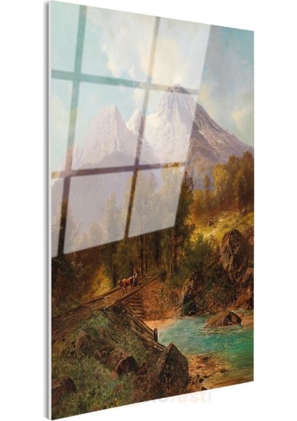 Albert Bierstadt - Dağ Manzarası Cam Tablo modelleri