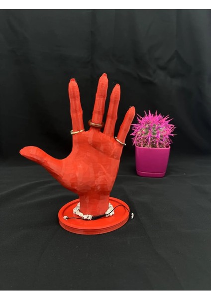 Kırmızı 18 cm Dekoratif El Takı Mankeni, Yüzük ve Ürün Sergileme Standı, Organizer indirimleri