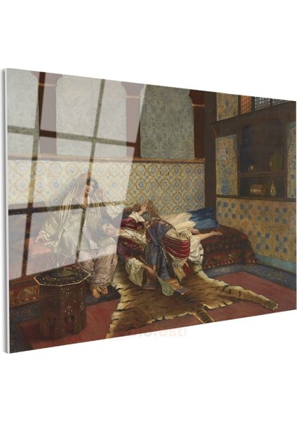 Harem Yaşamı - Osmanlı Sarayında Dinlenme Anı Cam Tablo modelleri