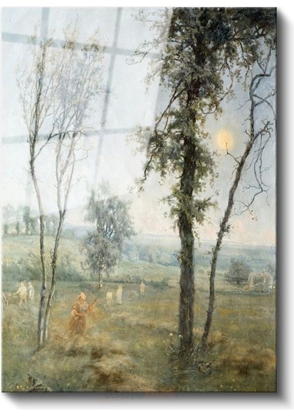 Jean-Baptiste-Camille Corot - Sabah Manzarası Cam Tablo fiyatları