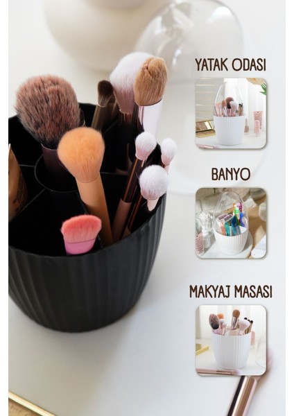 Antrasit 2'li Fanus Kapaklı 7 Bölmeli Makyaj Organizeri indirimleri