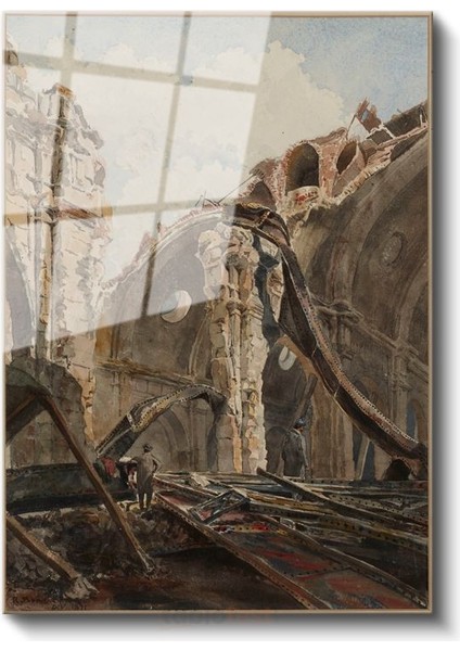 Richard Parkes Bonington - Yıkıntılar Arasında Cam Tablo fiyatları