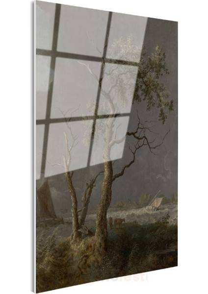 Jacob Van Ruisdael - Fırtınalı Deniz Manzarası Cam Tablo modelleri