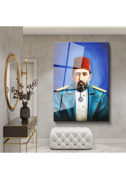 Osmanlı Padişahları - Sultan Iı. Abdülhamid Portresi Cam Tablo