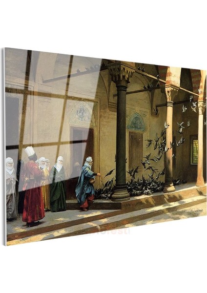 Osman Hamdi Bey - Güvercinli Avlu Cam Tablo modelleri