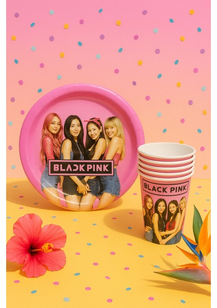 Blackpink Temalı Parti Seti - 8 Kişilik Kağıt Tabak ve Bardak Takımı | K-Pop Doğum Günü Seti ve Doğum Günü Süsleri (Sadece 8 Adet Tabak ve Bardak)
