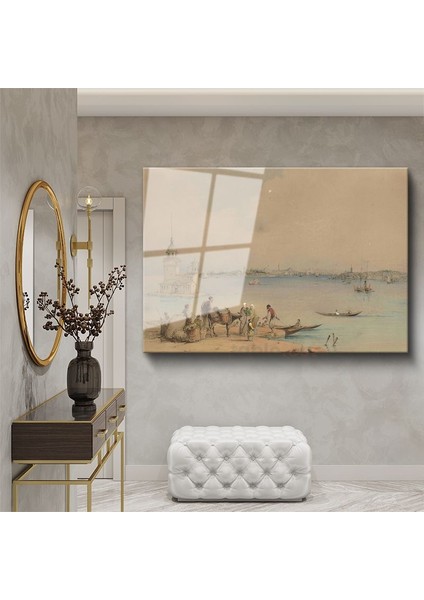 Kız Kulesi - Istanbul Boğazı Manzarası Cam Tablo