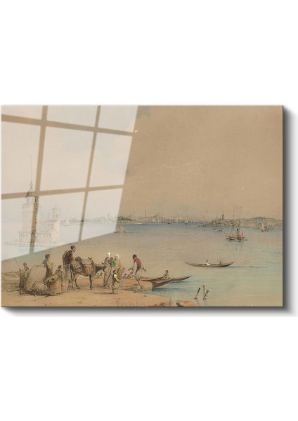 Kız Kulesi - Istanbul Boğazı Manzarası Cam Tablo fiyatları