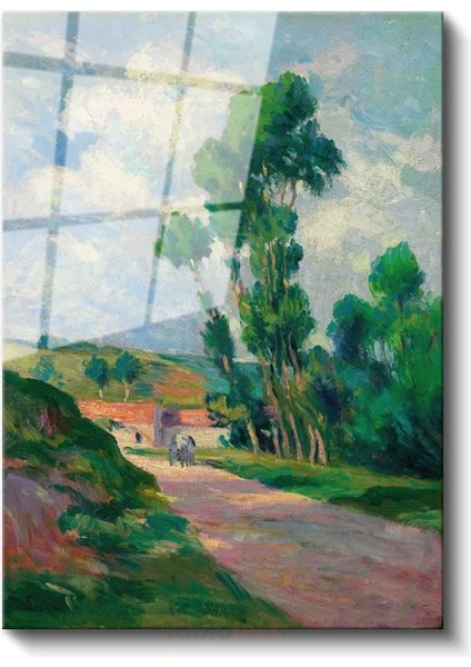 Maximilien Luce - Kırsal Yol Cam Tablo