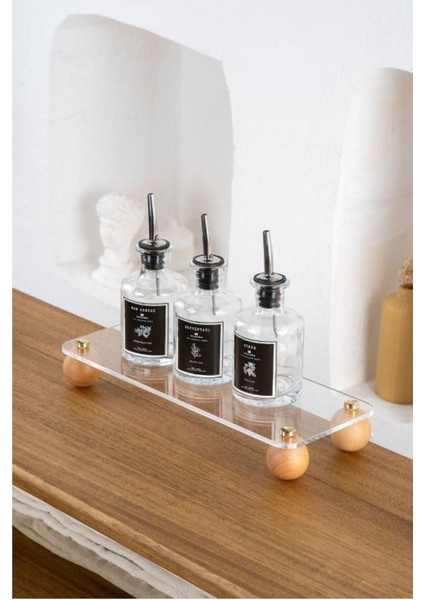 Şeffaf Ahşap Dikdörtgen Top Ayaklı Organizer, Düzenleyici ve Dekoratif Stand fiyatları