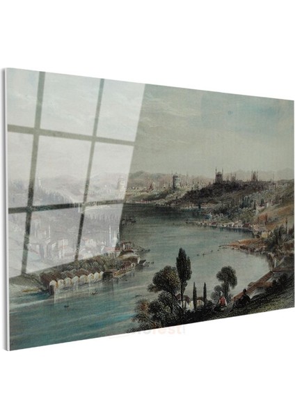 Istanbul Panorama - Haliç ve Şehir Manzarası Cam Tablo modelleri