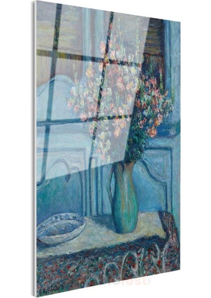 Henri Matisse - Mavi Vazoda Çiçekler Cam Tablo