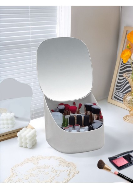 Aydınlatmalı Çok Bölmeli Modern Kişisel Düzenleyici Beyaz