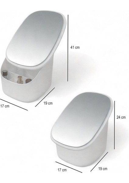 Aydınlatmalı Çok Bölmeli Modern Kişisel Düzenleyici Beyaz modelleri