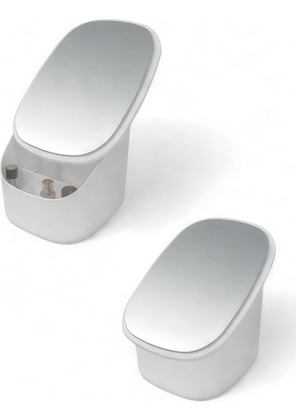 Aydınlatmalı Çok Bölmeli Modern Kişisel Düzenleyici Beyaz indirimleri